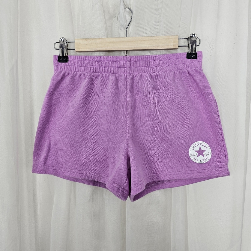 Converse Girls Lilac Purple Terry Athletic Shorts Size Large